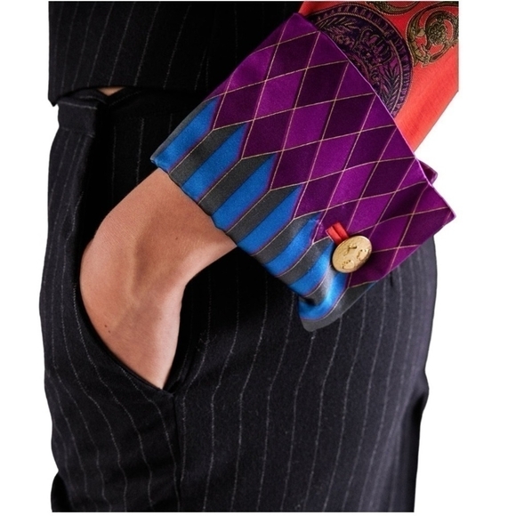 Women’s Blazer Vintage GIANNI VERSACE COUTURE Pinstripe Wool Trousers Jacket - Picture 5 of 10